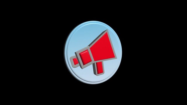 &ldquo;Animated megaphone icon announcing sale promotion with bold red sale text. Marketing and advertising concept for discounts, special offers, and business promotion on dark background.&rdquo;