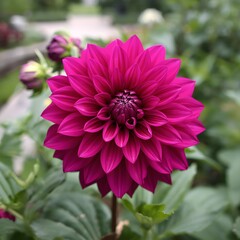 pink dahlia flower in garden