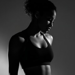 Fototapeta premium Fitness motivation portrait woman strong