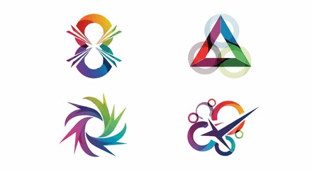 Obraz premium Abstract colorful logos with geometric and circular elements