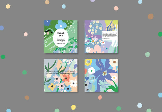 Floral Abstract Posters Layout