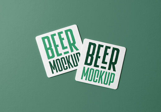 Two Square Beer Pad Mockups