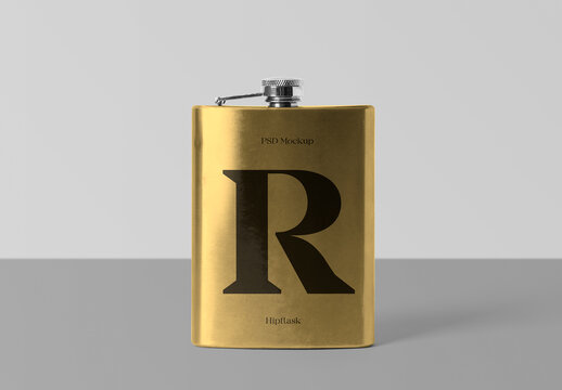 Metal Hipflask PSD Mockup