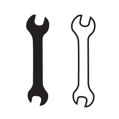 Double-Sided Spanner Tool Illustration for Repair and Maintenance Design