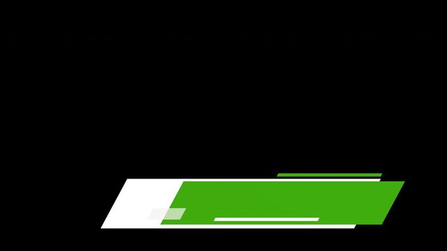 Green parallalogram shape beautiful animated lower third with transparent background, 