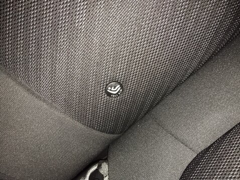 close up of a car seat with iso fix
