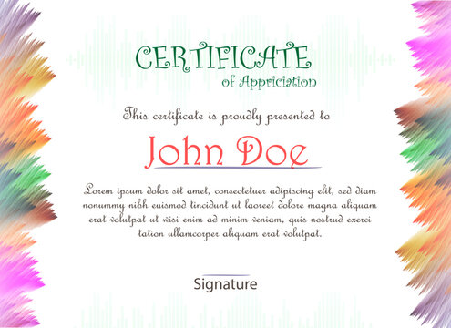Modern Colorful Brush Stroke Certificate Template