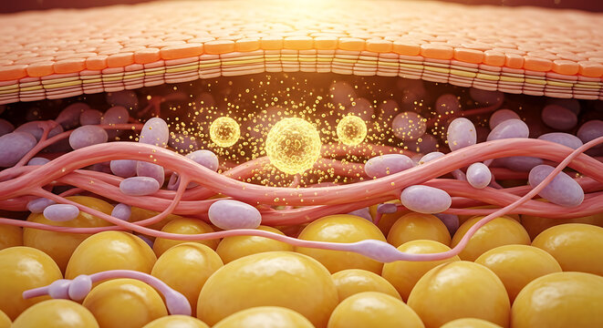 Cell membrane with proteins and lipids transporting molecules