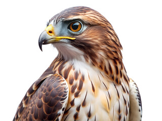 Close up portrait of a majestic hawk against black background