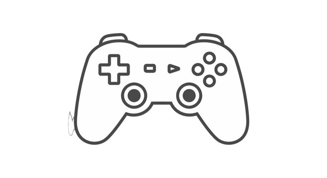 Simple line drawing of a video game controller.