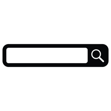 Black search bar icon with a magnifying glass on the right side