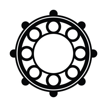 Black and white dharmachakra a buddhist wheel of dharma symbol