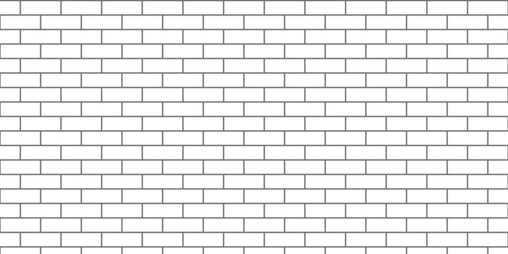 Brick wall vector art simple outline design isolated white background.