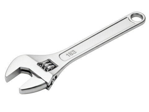 Adjustable wrench isolated on transparent background