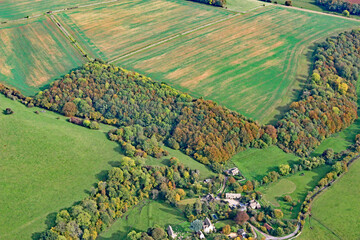 Aerial view of the fields in Wiltshire	