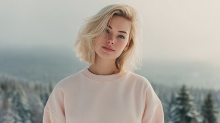 a mock up image of a realistic looking beautiful blonde woman
