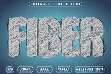  Fiber Cable Thread Technology Vector Fully Editable Smart Object Text Effect