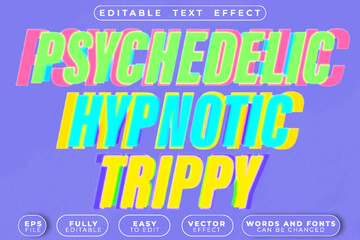  Psychedelic Hypnotic Trippy Colorful Vector Fully Editable Smart Object Text Effect