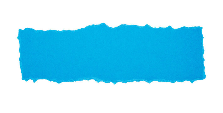 Blue Paper with Torn Edges Isolated on White and Png Transparent Background