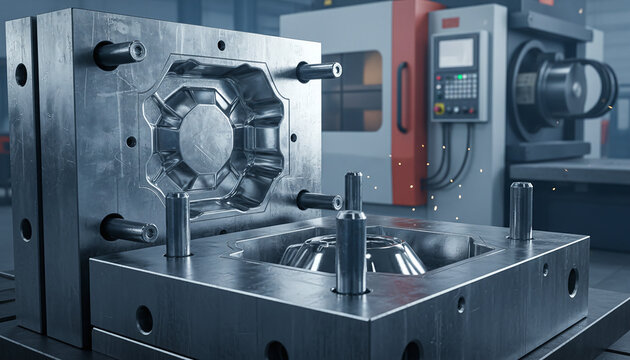 Industrial steel injection mold tooling for plastic manufacturing