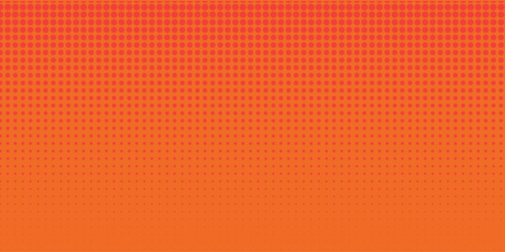 Dots halftone orange color pattern gradient texture with technology digital background. Dots pop art comics with summer background. modern orange dotted