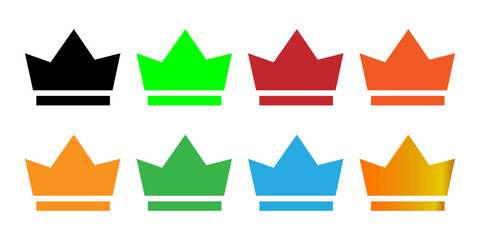 Colorful Simple Crown Icon Set