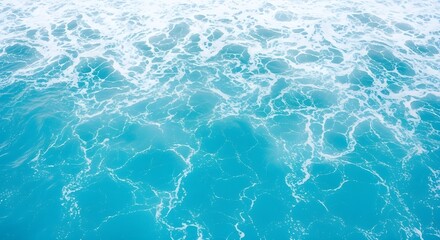 Obraz premium Turquoise ocean water surface with sunlight reflections, for background or texture, Isolated on transparent background, png
