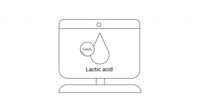 Lactic Acid Display - Informative Science Presentation on Monitor.