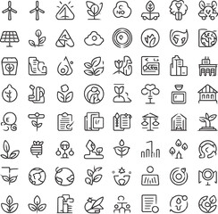 Environment related line icon set. Ecology and nature linear icons. Eco friendly outline vector sign collection.
