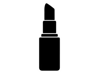 Black Silhouette Icon of Open Lipstick Tube Cosmetic Product