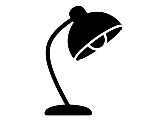 Black Silhouette Icon of Adjustable Desk Lamp for Office or Study