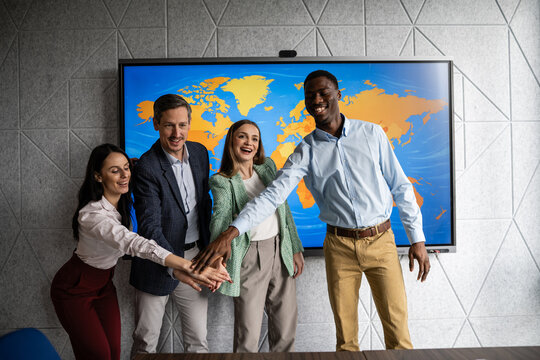 Diverse business team showing collaboration and global partnership