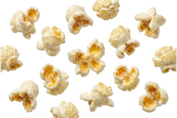 Fototapeta premium Fluffy Popcorn Kernels Isolated Against a Deep Dark Void