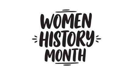 Obraz premium Handwritten women history month equality slogan isolated on transparent background