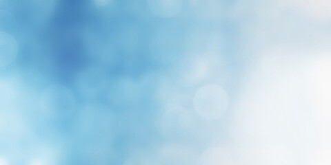 Soft blue bokeh background with copy space