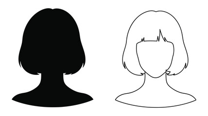 Two female head representations one dark and one light silhouette © Hiron