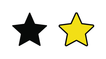 Obraz premium Two contrasting stars one black and one yellow simple silhouette
