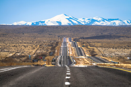 Sacred Sierra Blanca Mountains in New Mexico taken from Route 380 near Roswell and the Mescalero Apache Reservation in the winter of 2026