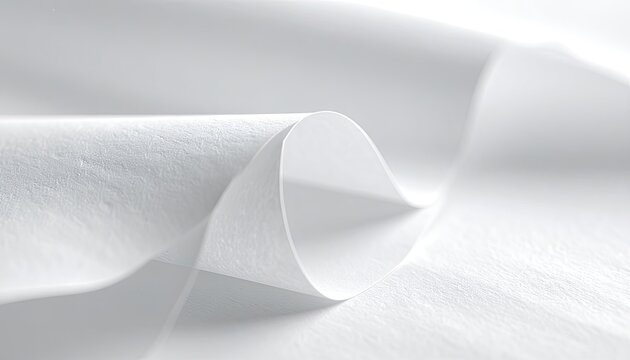 Macro shot capturing the gentle texture and soft curves of pristine white material.