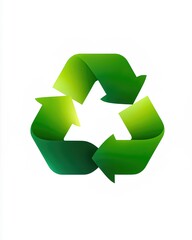 Obraz premium Recycling Logo Presented in Shades of Green is Displayed on a White Background