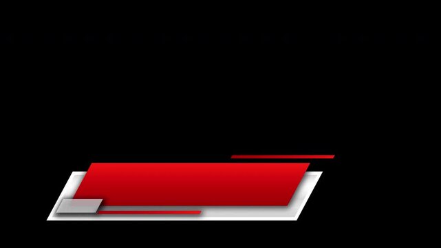 Red color rectangle type lower third with transparent background, used gradient of blue and light blue, animated lower third,  title animation