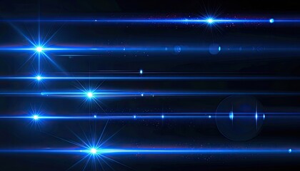 Vibrant Blue Lens Flare Light Streaks Abstract Background