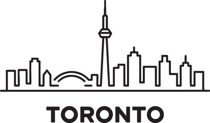 Toronto skyline silhouette vector graphic city landmark line art cityscapes modern architectural buildings © Pappu0099