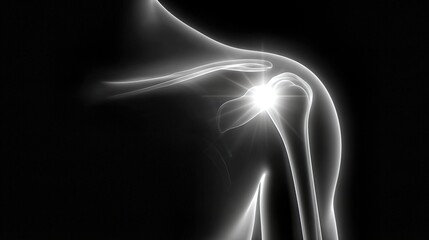 X Ray of a Human Shoulder Showing Bone Structure and Joint Details With No Visible Soft Tissue