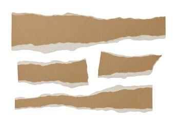 Fototapeta premium Torn paper strips isolated on transparent background