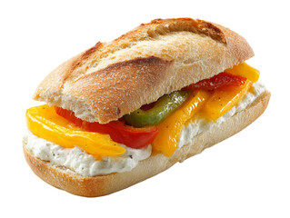 A mouthwatering sandwich with fresh ingredients Isolated Transparent Background, PNG