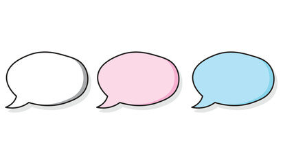 Empty thought bubble icons set.