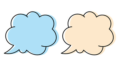 Empty thought bubble icons set.