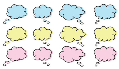 Empty thought bubble icons set.