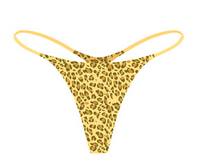 Woman thong leopard print. vector illustration © marijaobradovic